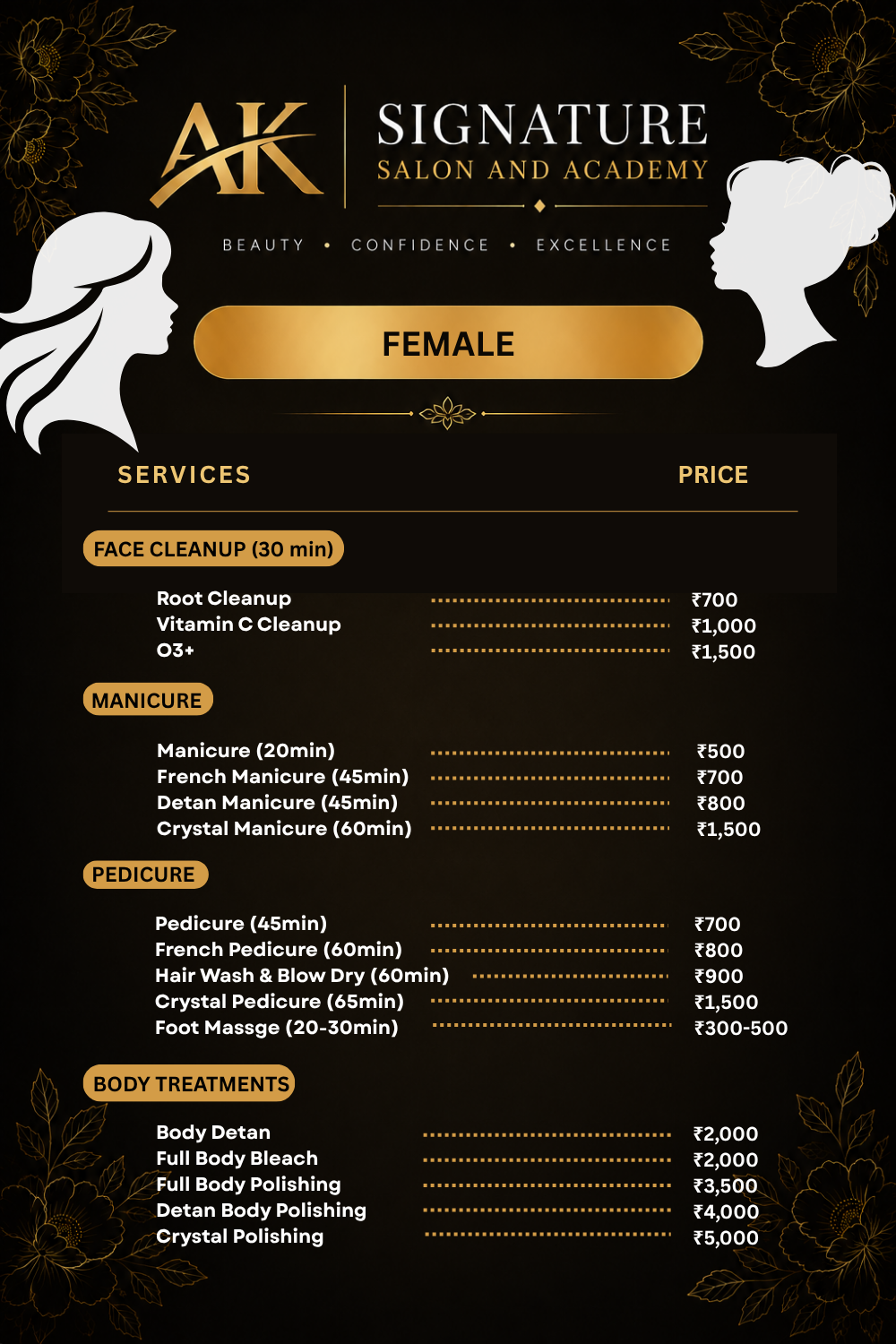 men price in salon